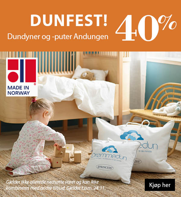 Andungen - dundyner og puter til barn 40%