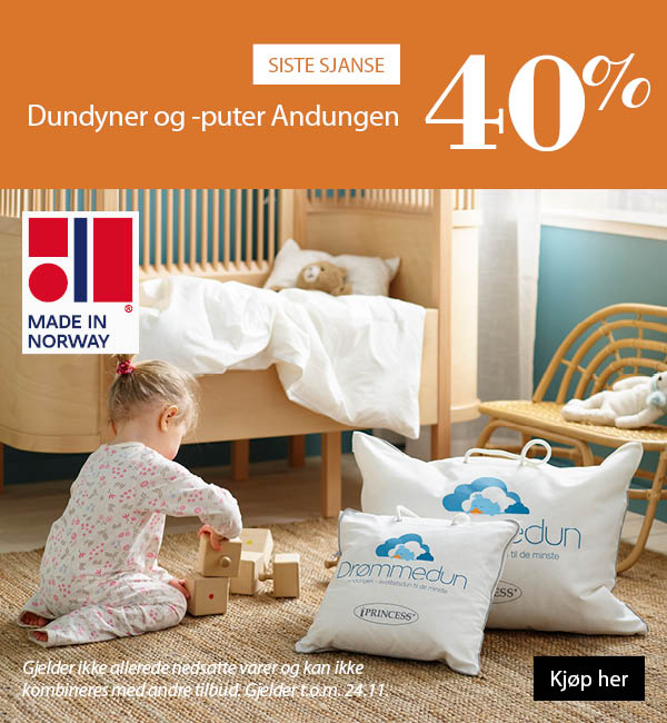 Andungen - dundyner og puter til barn 40%