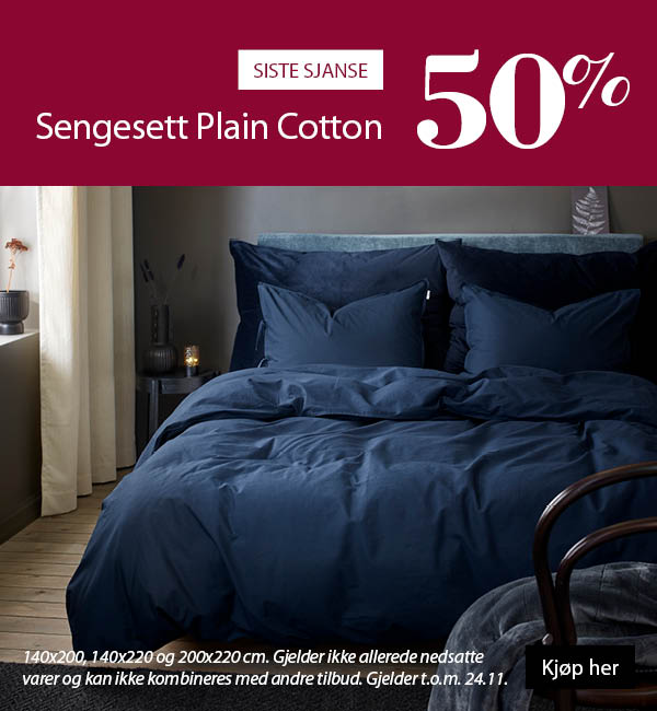 Plain Cotton sengetøyserie 50%